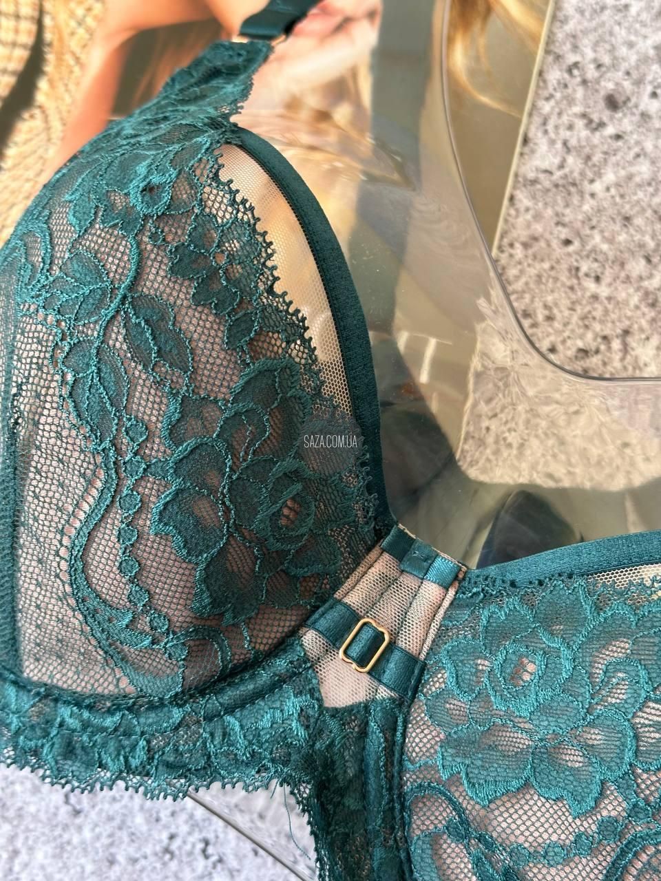 Кружевной мягкий бюстгальтер Lanny Mode изумрудный 90C