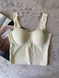 Бесшовный удлиненный женский топ, Молочний, L