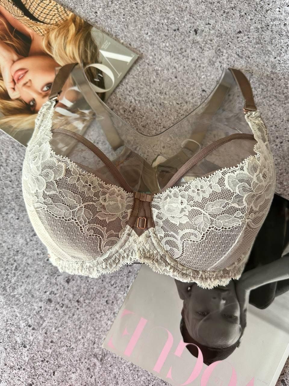 Кружевной мягкий бюстгальтер Lanny Mode капучино 90C